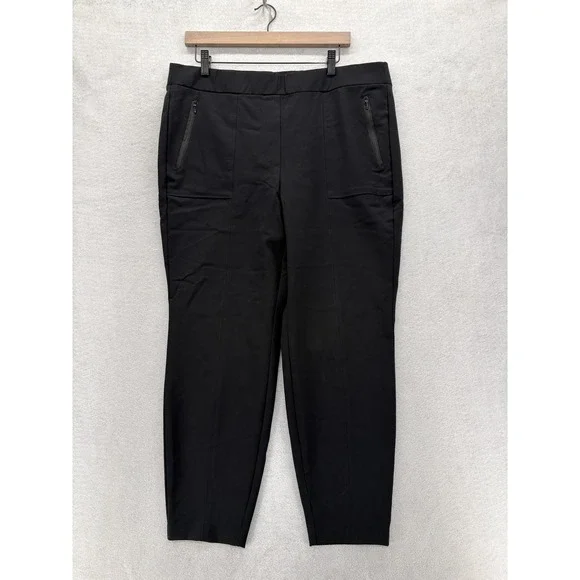 Lane Bryant Jogger Pants Womens 16 Black Tapered Zip Pocket Stretch Casual NWT - Picture 1 of 11